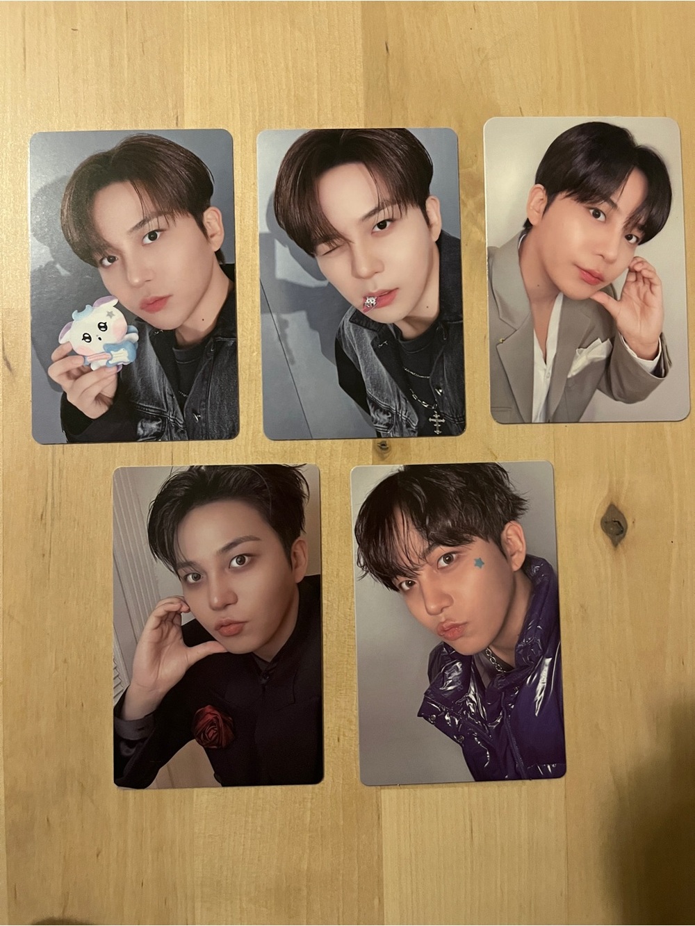 Set of 5 OFFICIAL Jongho of Ateez photocards (set # 3)